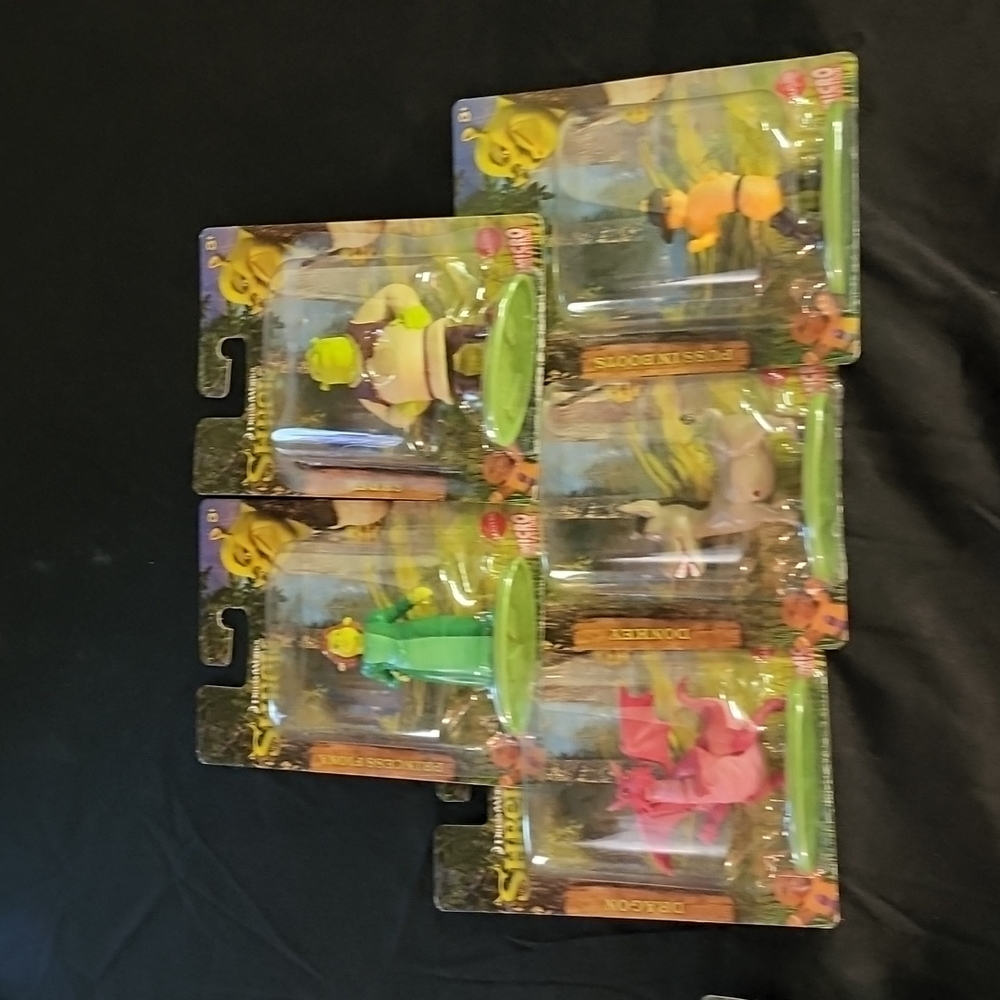 Mattel Shrek Fiona donkey dragon puss in boots miniature characters